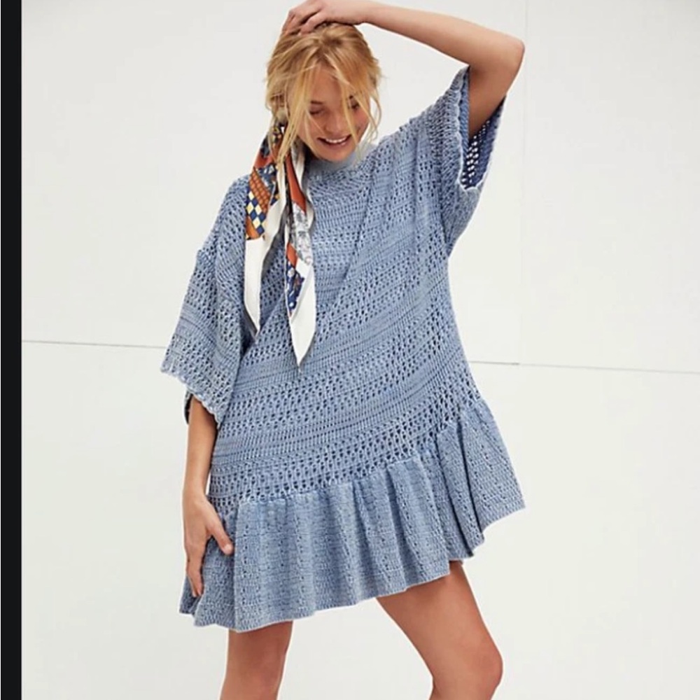 Free People Blue Knit Dress